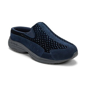 C[W[Xsbg fB[X T_ V[Y Women's Traveltime Slip-On Mule Walking Sneakers Navy Velvet Rhinestone