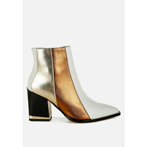 �������h�����O ���f�B�[�X �u�[�c �V���[�Y Stemon Three Tone Block Heel Boots Women White