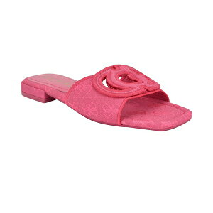 QX fB[X Xj[J[ V[Y Women's Tarishae One Band Quattro-G Slip On Flat Sandals Medium Pink Logo