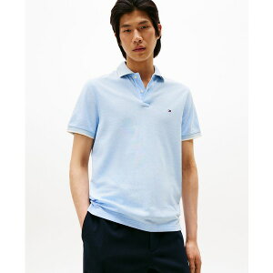g~[ qtBK[ Y Vc gbvX Men's Regular-Fit Tipped Linen Polo Shirt Vessel Blue