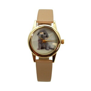 オリビアプラット レディース 腕時計 アクセサリー Beige Cat and Dog Face Faux Leather Band Women Watch Beige