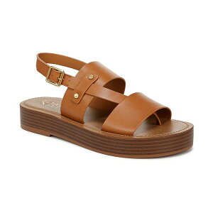 tRTg fB[X Xj[J[ V[Y Women's Genova Round Toe Platform Sandals Tan Leather