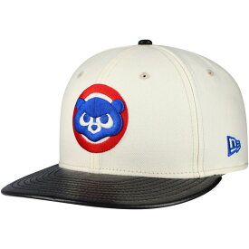 ニューエラ メンズ 帽子 アクセサリー Chicago Cubs New Era Game Night Leather Visor 59FIFTY Fitted Hat Cream
