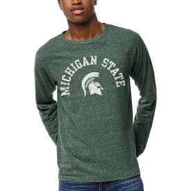 リーグカレッジエイトウェア メンズ Tシャツ トップス Michigan State Spartans League Collegiate Wear Victory Falls Long Sleeve TShirt Heathered Green