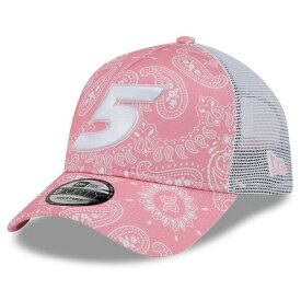 ニューエラ メンズ 帽子 アクセサリー Kyle Larson New Era 9FORTY AFrame Trucker Paisley Adjustable Hat Pink