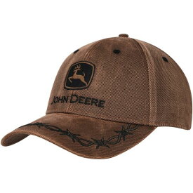 ジョンディア メンズ 帽子 アクセサリー John Deere Oil Skin Trademark Adjustable Hat Brown
