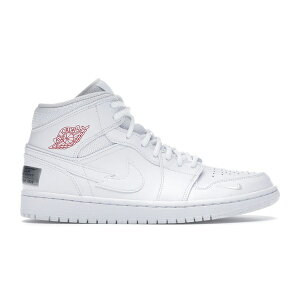 Jordan W[_ Y Xj[J[ yJordan 1 Mid SE Nike Swoosh On Tour (2020)z TCY US_12(30.0cm) White/White-Gym Red-White