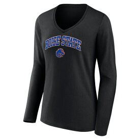 ファナティクス レディース Tシャツ トップス Boise State Broncos Fanatics Branded Women's Campus Long Sleeve VNeck TShirt Black