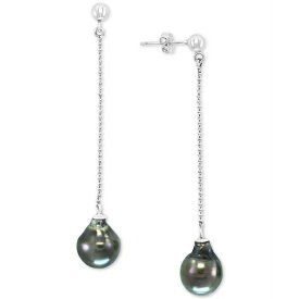 エフィー コレクション レディース ピアス＆イヤリング アクセサリー EFFY&reg; Cultured Tahitian Pearl (9mm) Chain Drop Earrings in Sterling Silver Sterling Silver