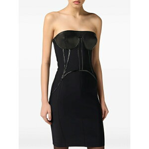 �G���U�x�X�t�����L ���f�B�[�X �����s�[�X �g�b�v�X Python-effect bustier-style mini dress Black