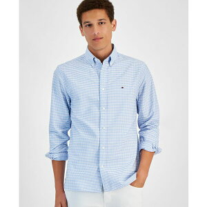 g~[ qtBK[ Y Vc gbvX Men's Gingham Long Sleeve Button-Down Oxford Shirt Cloudy Blue / Check
