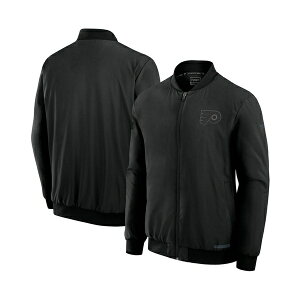 t@ieBNX Y WPbgu] AE^[ Men's Black Philadelphia Flyers Authentic Pro Road Full-Zip Bomber Jacket Black