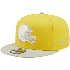 ニューエラ メンズ 帽子 アクセサリー Cleveland Browns New Era TwoTone Color Pack 9FIFTY Snapback Hat Yellow/Gray