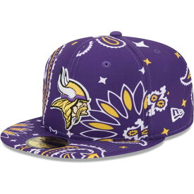 ニューエラ メンズ 帽子 アクセサリー Minnesota Vikings New Era Paisley 59FIFTY Fitted Hat Purple
