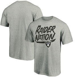 ファナティクス メンズ Tシャツ トップス Las Vegas Raiders Fanatics Branded Hometown Collection Raider Nation TShirt Heathered Gray