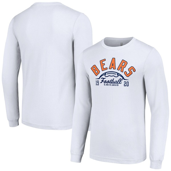 【送料無料】 スターター メンズ Tシャツ トップス Chicago Bears Starter Half Ball Team Long Sleeve TShirt Whiteのサムネイル