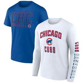 【送料無料】 ファナティクス メンズ Tシャツ トップス Chicago Cubs Fanatics Branded TwoPack Combo TShirt Set Royal/White