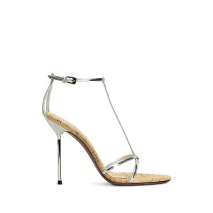 �p���e�L�T�X ���f�B�[�X �T���_�� �V���[�Y Lidia metallic-effect t-bar sandals Silver