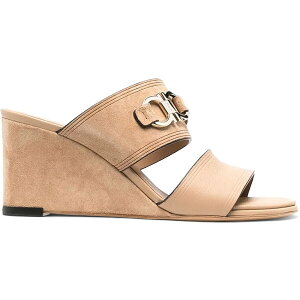 Ferragamo tFK fB[X Xj[J[ yFerragamo Chaim 75mm Suede Wedge Mules Beige Khaki (Women's)z TCY US_8(25.0cm) Beige/Khaki