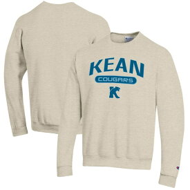 チャンピオン メンズ パーカー・スウェットシャツ アウター Kean University Cougars Champion Eco Powerblend Crewneck Sweatshirt Heathered Oatmeal