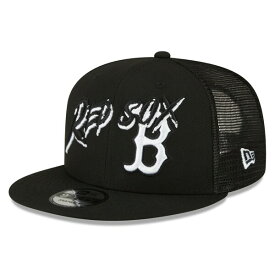 ニューエラ メンズ 帽子 アクセサリー Boston Red Sox New Era Street Trucker 9FIFTY Snapback Hat Black