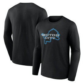 ファナティクス メンズ Tシャツ トップス Detroit Lions Fanatics Branded Motor City Muscle Long Sleeve TShirt Black