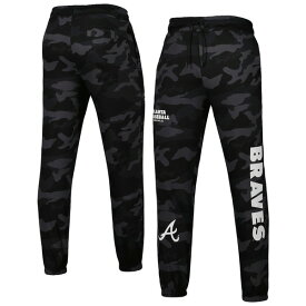 ニューエラ メンズ カジュアルパンツ ボトムス Atlanta Braves New Era Camo Jogger Pants Black