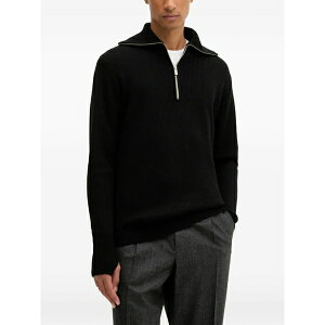 �o���i �����Y �j�b�g&�Z�[�^�[ �A�E�^�[ Half-zip ribbed sweater Black