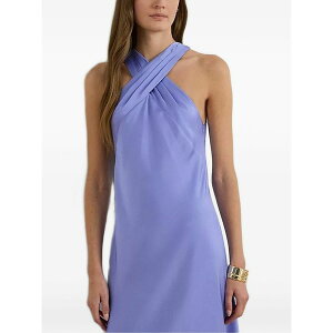 �����t���[���� ���f�B�[�X �����s�[�X �g�b�v�X Crossed halter midi dress Blue