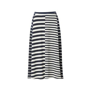 ���O�A���h�{�[�� ���f�B�[�X �X�J�[�g �{�g���X Stripe-pattern knitted skirt Blue