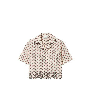 �N���[�f�B�s�G���� ���f�B�[�X �V���c �g�b�v�X Floral-print scalloped-hem shirt Neutrals