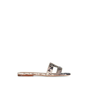 ���F���j�J �x�A�[�h ���f�B�[�X �T���_�� �V���[�Y Via slide snake-embossed flat sandals Neutrals