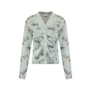 �K�j�[ ���f�B�[�X �J�[�f�B�K�� �A�E�^�[ Floral-print metallic-effect cardigan Green
