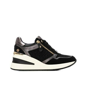 LV^C fB[X Xj[J[ V[Y Women's Side Zipper Wedge Sneakers By XTI Black