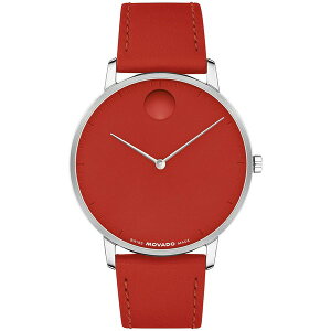 oh fB[X rv ANZT[ Unisex Face Swiss Quartz Red Leather Watch, 41mm Red