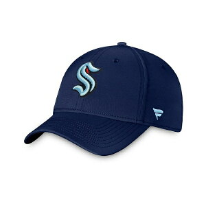 t@ieBNX Y Xq ANZT[ Men's Navy Seattle Kraken Core Primary Logo Flex Hat Navy