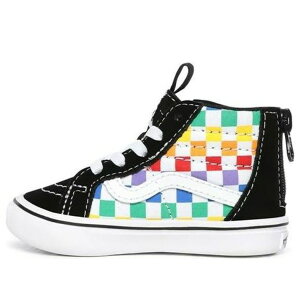 Vans �o���Y �����Y �X�j�[�J�[ �yVans Checkerboard Comfycush SK8-Hi Zip 'Black' VN0A4VJNU09�z �T�C�Y US_5(23.0cm)