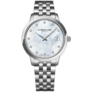 ChEFC fB[X uXbgEoOEANbg ANZT[ Women's Swiss Toccata Diamond Accent Stainless Steel Bracelet Watch 34mm White