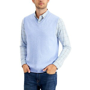 Nu[ Y jbg&Z[^[ AE^[ Men's Solid V-Neck Sweater Vest, Created for Macy's Blue Yonder
