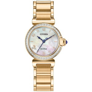 V`Y fB[X uXbgEoOEANbg ANZT[ Eco-Drive Women's Diamond (1/6 ct. t.w.) Rose Gold-Tone Stainless Steel Bracelet Watch 26mm No Color