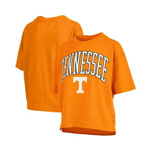 vX{bNX fB[X Jbg\[ gbvX Women's Tennessee Orange Tennessee Volunteers Nelson Arch Over Logo Waist Length Oversized Slub T-Shirt Tennessee Orange