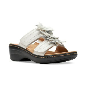 N[NX fB[X T_ V[Y Merliah Raelyn Flower-Detail Wedge Heel Platform Sandals White Leather