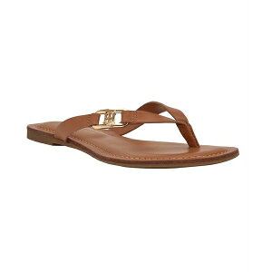 g~[ qtBK[ fB[X T_ V[Y Women's Liande Logo Flat Thong Sandal Cognac