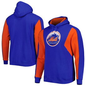 ミッチェル&ネス メンズ パーカー・スウェットシャツ アウター New York Mets Mitchell & Ness Colorblocked Fleece Pullover Hoodie Royal/Orange