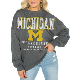 ゲームデイ レディース パーカー・スウェットシャツ アウター Michigan Wolverines Gameday Couture Women's College Football Playoff 2023 National Champions Premium Fleece Drop Shoulder Pullover Sweatshirt Charcoal