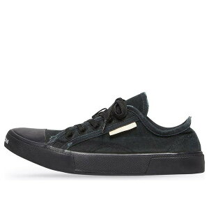 Balenciaga �o�����V�A�K �����Y �X�j�[�J�[ �yBalenciaga Paris Low Top Sneakers 'Black Destroyed Cotton and Black Rubber' 688754W3RP21010�z �T�C�Y US_11(29.0cm)