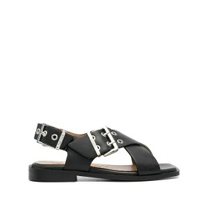 �K�j�[ ���f�B�[�X �T���_�� �V���[�Y Crossover-strap bucked sandals Black