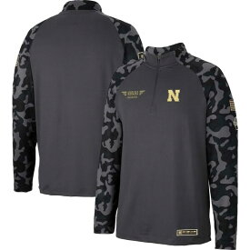 コロシアム メンズ パーカー・スウェットシャツ アウター Nebraska Huskers Colosseum OHT Military Appreciation Long Range Raglan QuarterZip Jacket Charcoal