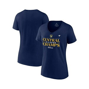t@ieBNX fB[X TVc gbvX Women's Branded Navy Milwaukee Brewers 2023 NL Central Division Champions Locker Room Plus Size V-Neck T-shirt Navy