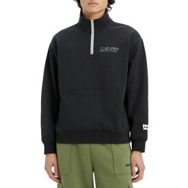 リーバイス メンズ パーカー・スウェットシャツ アウター Men's Half-Zip Sweatshirt Caviar